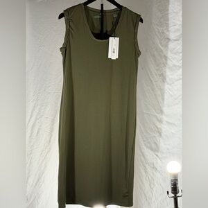 Tahari Modal Soft Hunter Green Sleeveless Dress Size Small NWT